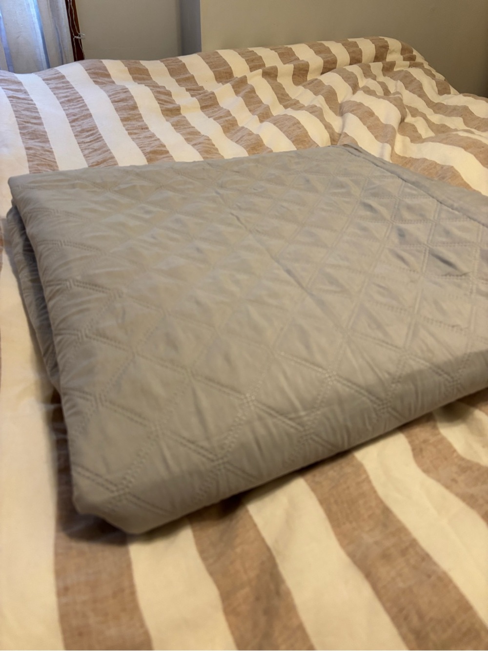100% waterproof Light Gray Quilted Bedspread